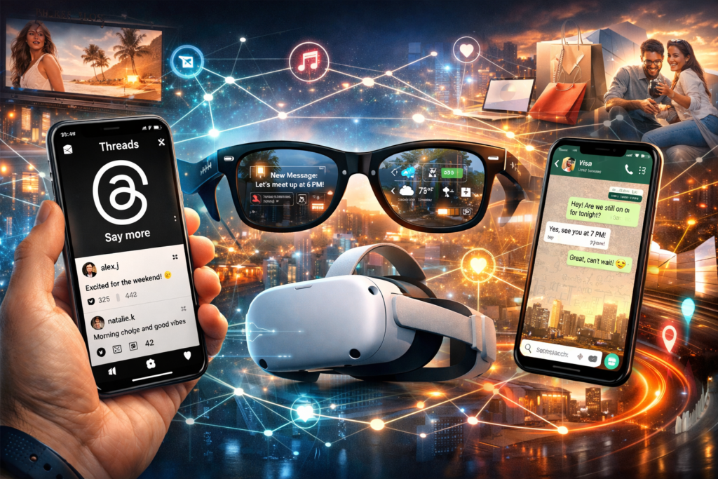 New meta advertising inventory for 2026 including threads ads ray-ban smart glasses whatsapp commerce and quest vr placements