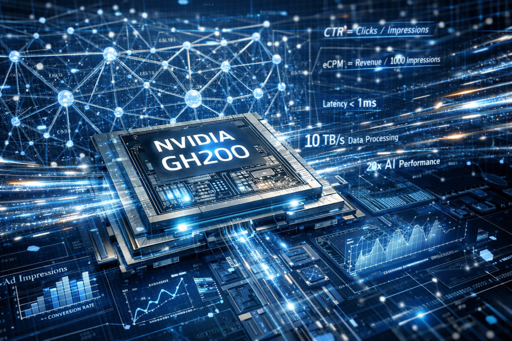 Nvidia gh200 superchip processing meta andromeda algorithm with neural network architecture for facebook ads retrieval in 2026